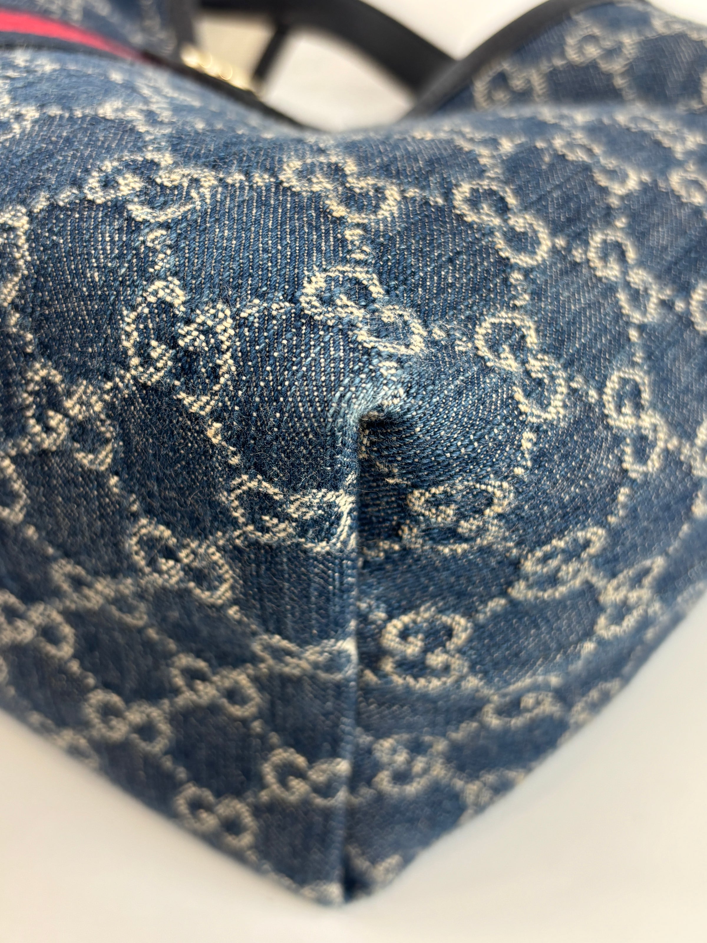 Giglio Small Tote Bag in Blue and White GG Denim