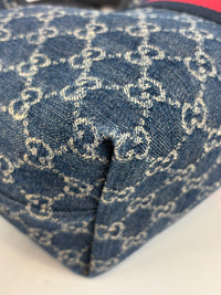 Giglio Small Tote Bag in Blue and White GG Denim