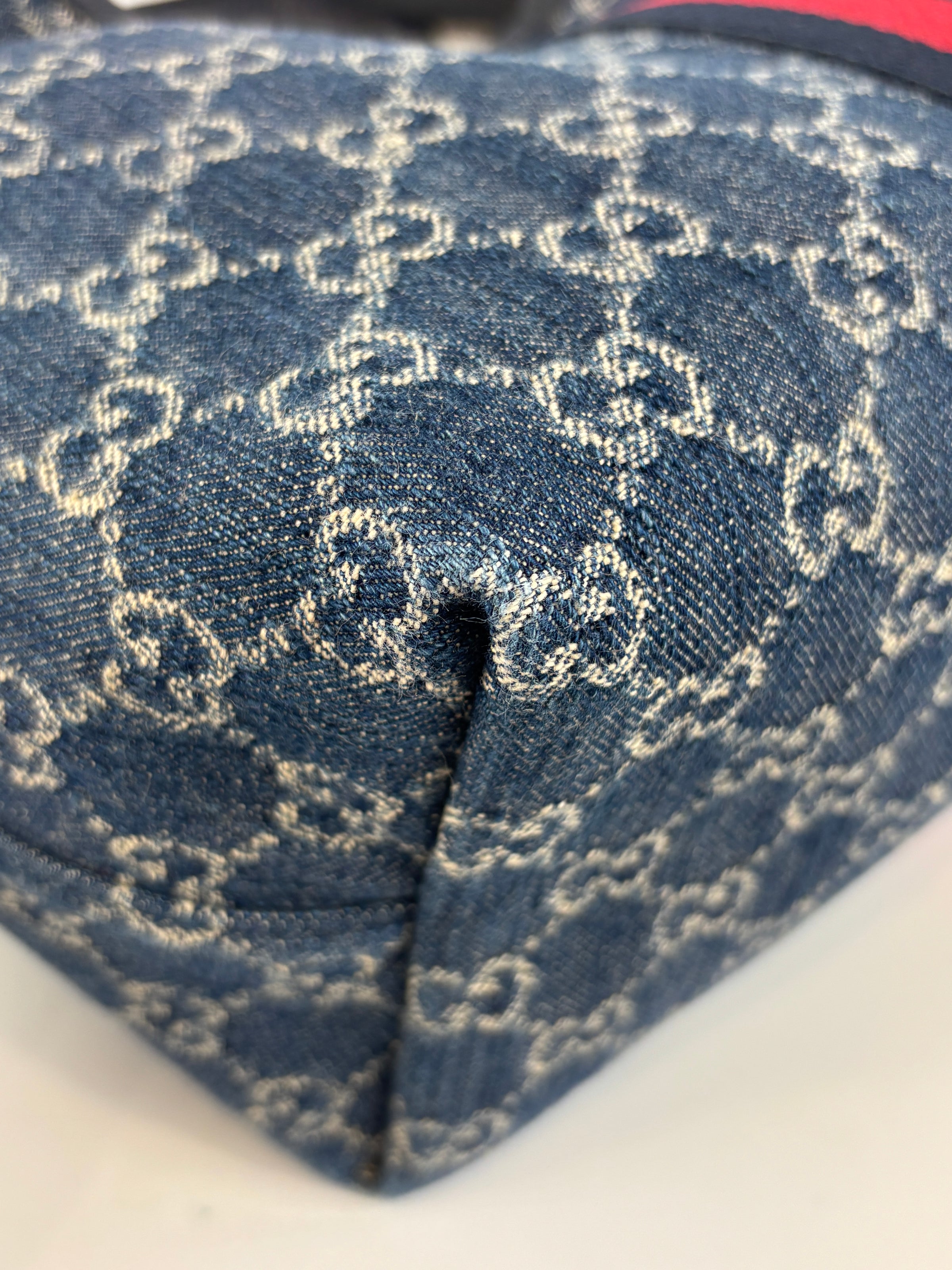 Giglio Small Tote Bag in Blue and White GG Denim