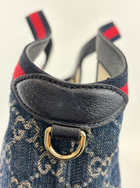 Giglio Small Tote Bag in Blue and White GG Denim