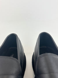 Moccasin with Gancini Ornament Saddle Loafer Calfskin in Black Size 10