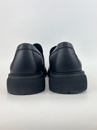 Moccasin with Gancini Ornament Saddle Loafer Calfskin in Black Size 10