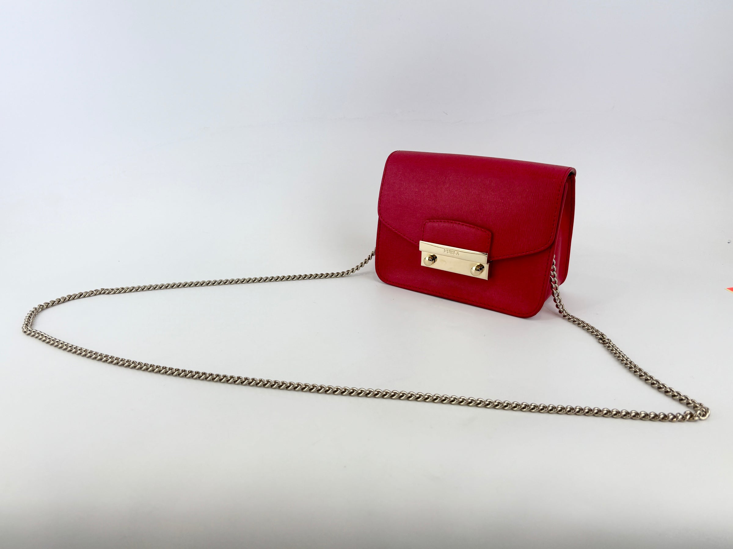 Mini Brava Crossbody Bag in Red Textured Leather