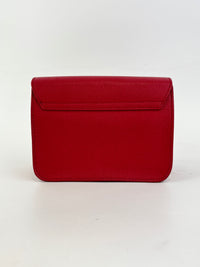 Mini Brava Crossbody Bag in Red Textured Leather