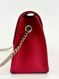 Mini Brava Crossbody Bag in Red Textured Leather