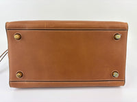 Brown Calfskin Leather Small Ring Bag