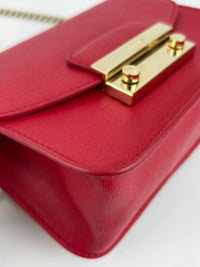 Mini Brava Crossbody Bag in Red Textured Leather