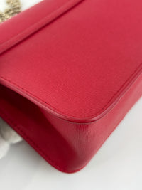 Mini Brava Crossbody Bag in Red Textured Leather
