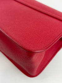 Mini Brava Crossbody Bag in Red Textured Leather