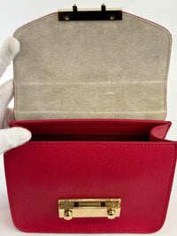 Mini Brava Crossbody Bag in Red Textured Leather