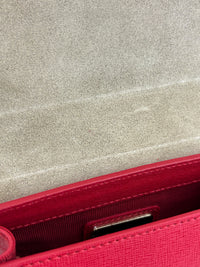 Mini Brava Crossbody Bag in Red Textured Leather