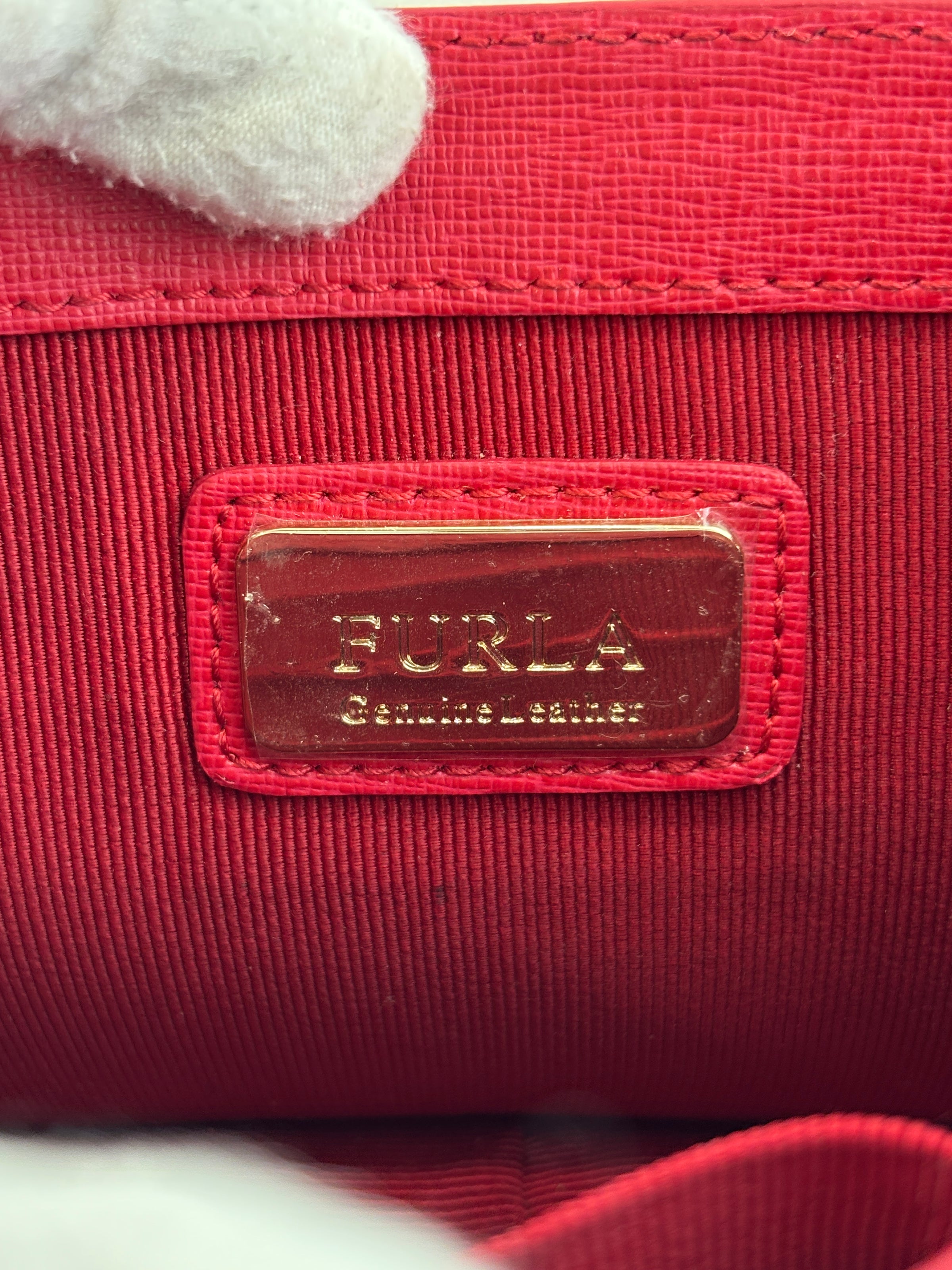 Mini Brava Crossbody Bag in Red Textured Leather
