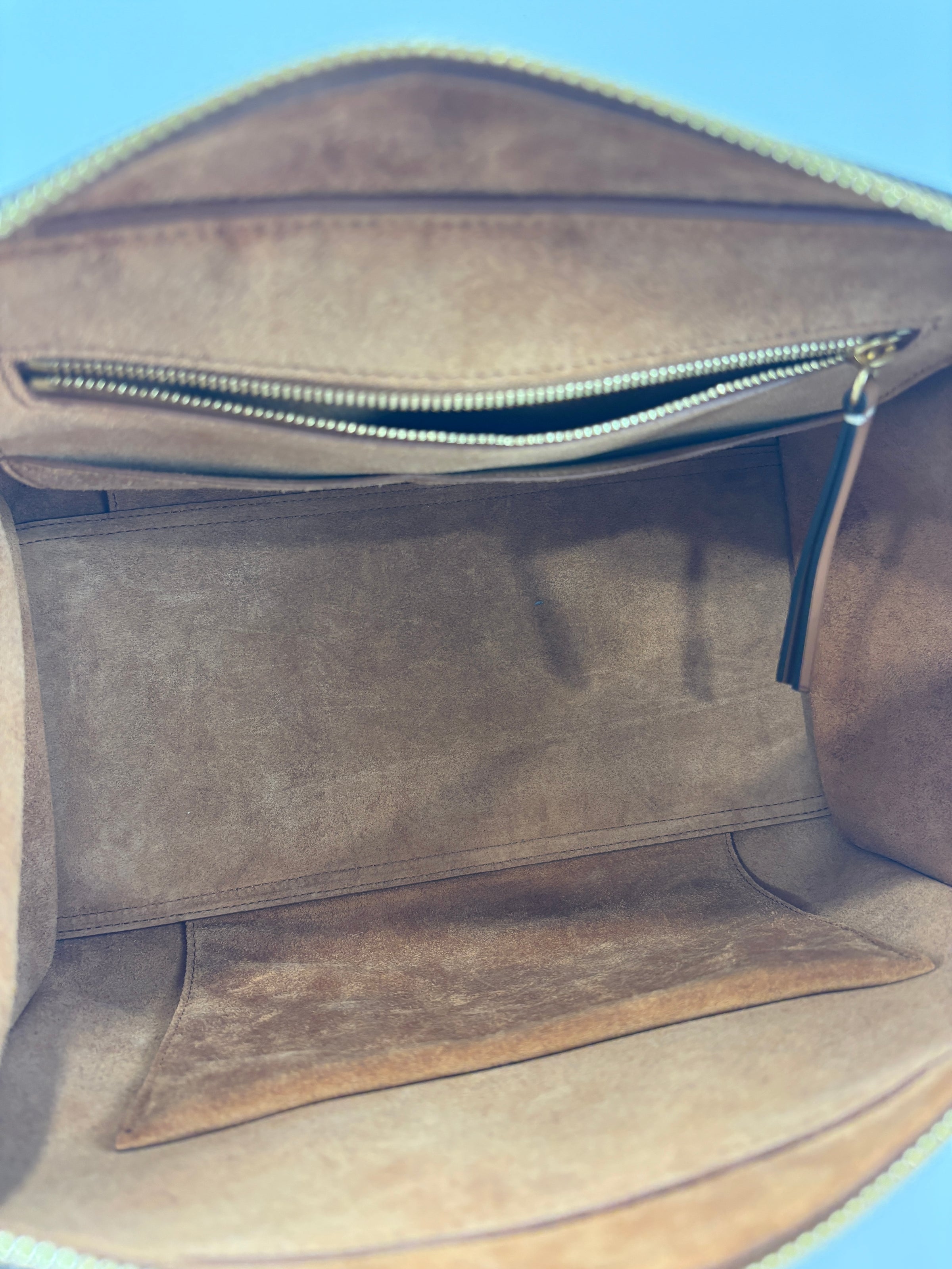 Brown Calfskin Leather Small Ring Bag