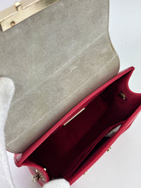 Mini Brava Crossbody Bag in Red Textured Leather
