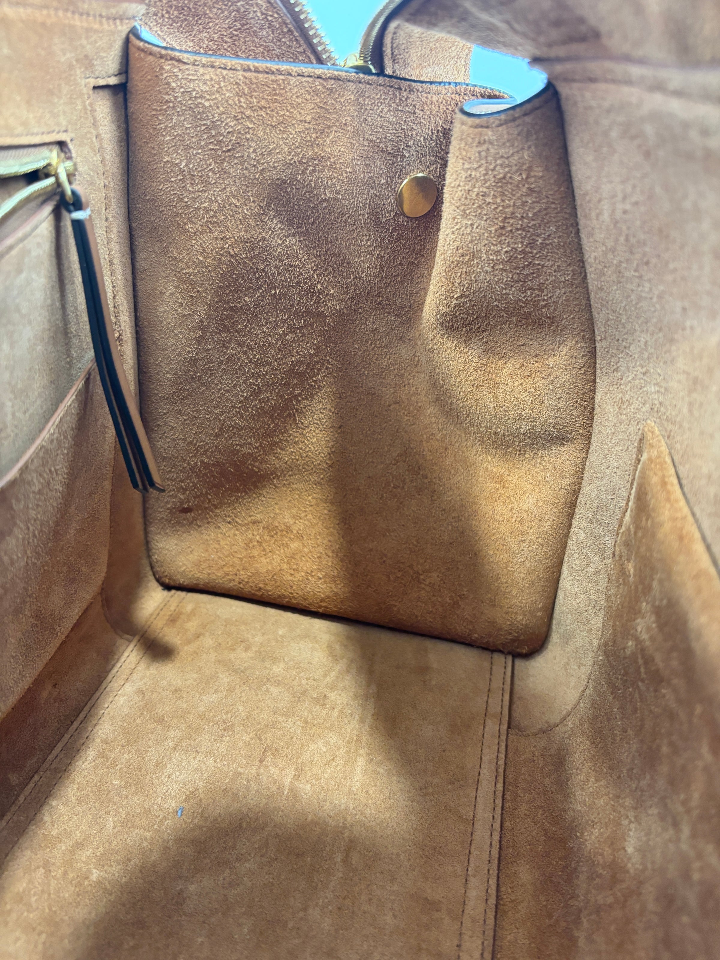 Brown Calfskin Leather Small Ring Bag