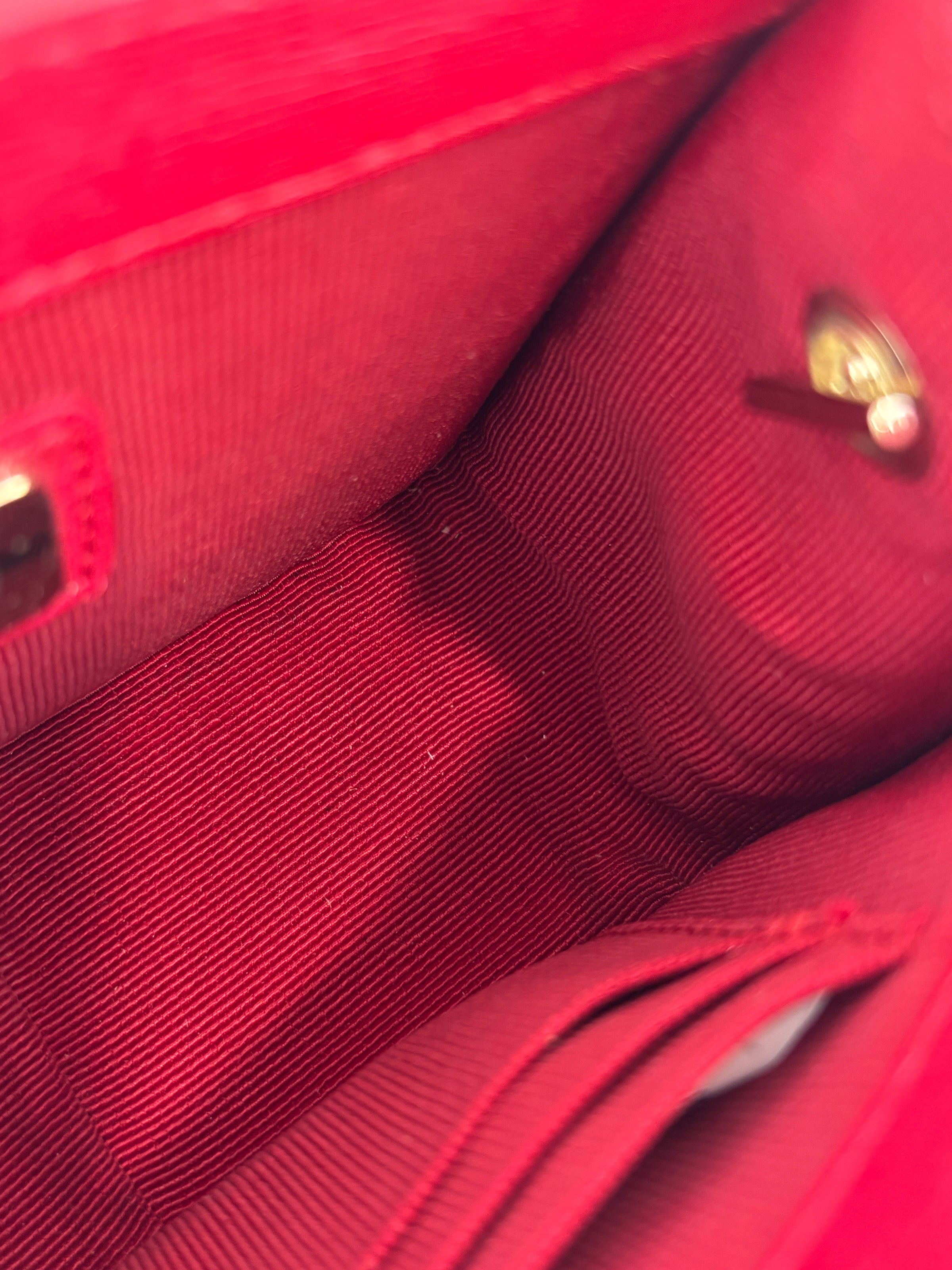 Mini Brava Crossbody Bag in Red Textured Leather