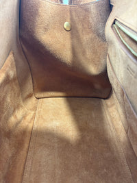Brown Calfskin Leather Small Ring Bag