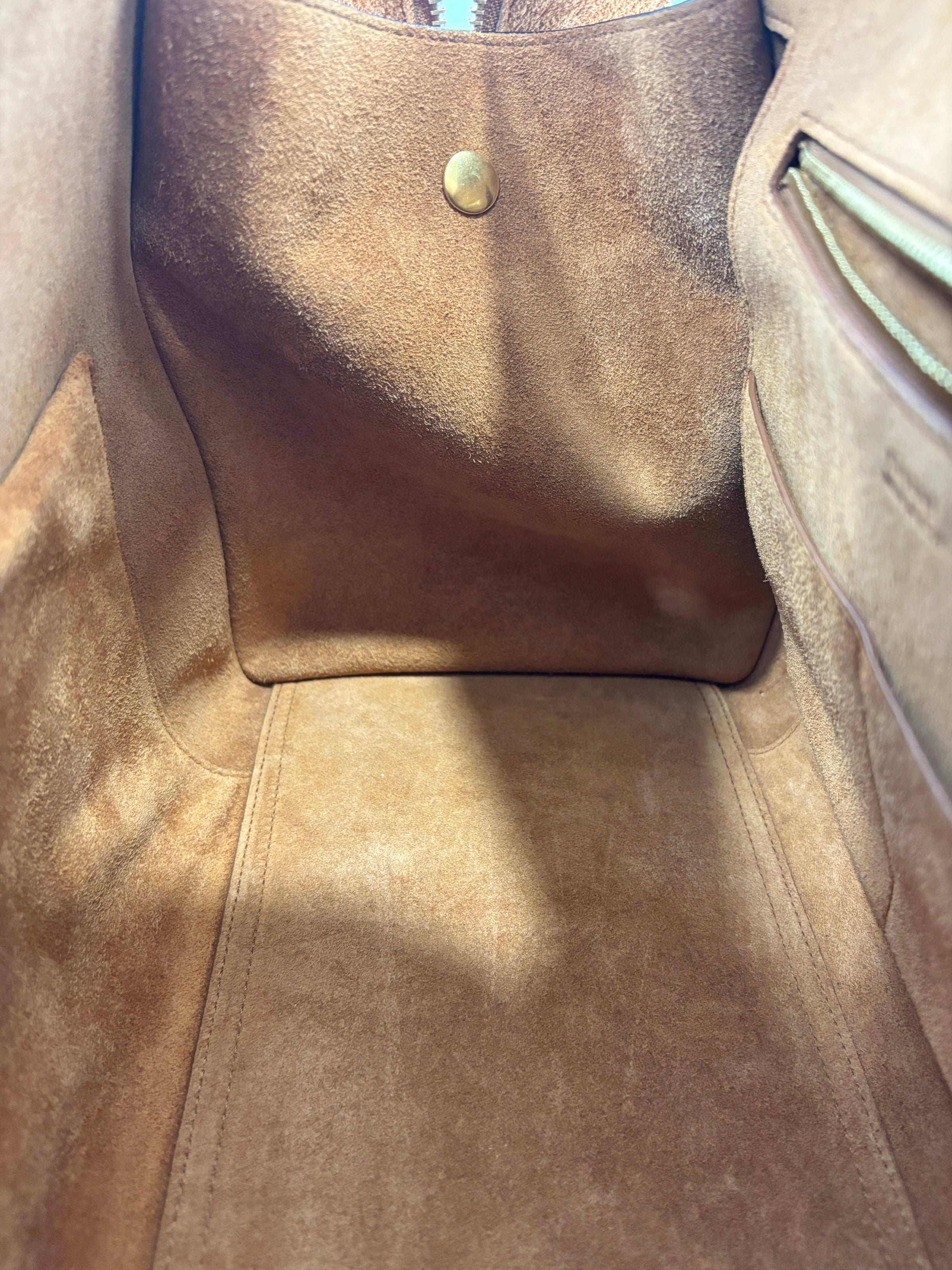 Brown Calfskin Leather Small Ring Bag