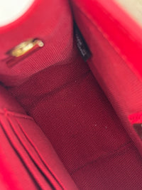 Mini Brava Crossbody Bag in Red Textured Leather