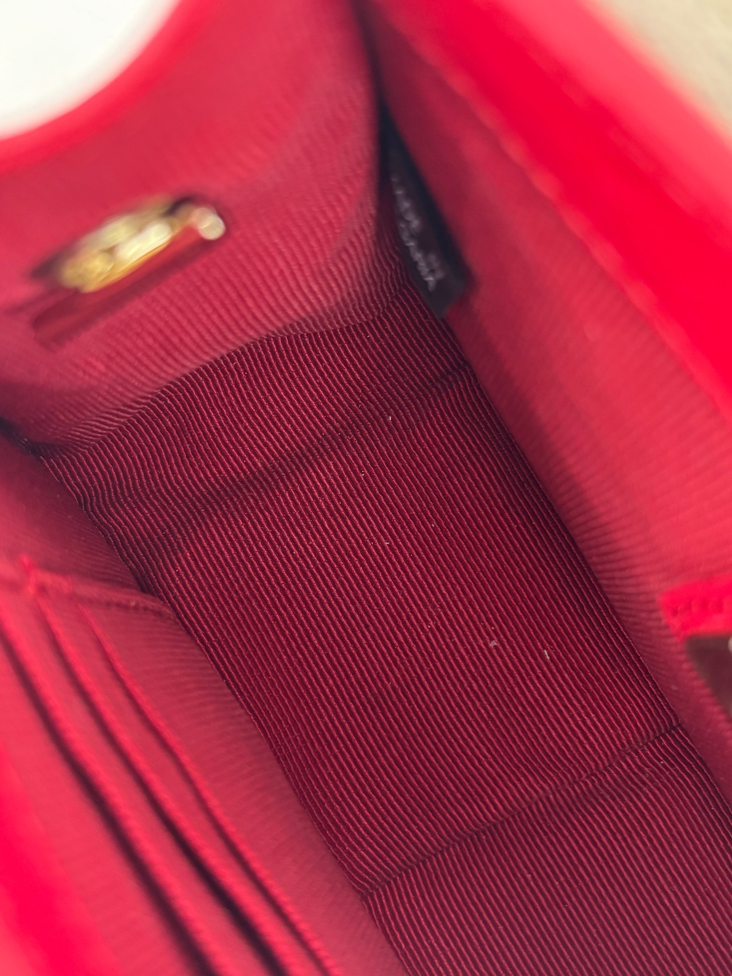 Mini Brava Crossbody Bag in Red Textured Leather