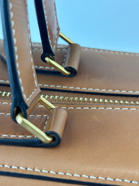 Brown Calfskin Leather Small Ring Bag