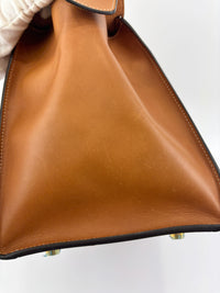 Brown Calfskin Leather Small Ring Bag