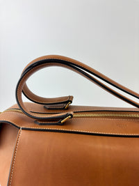 Brown Calfskin Leather Small Ring Bag