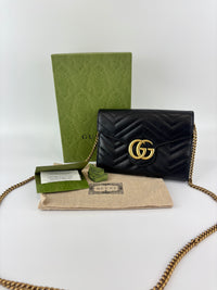 GG Marmont Matelasse Calfskin Wallet On Chain Crossbody Bag