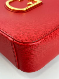Mini Brava Crossbody Bag in Red Textured Leather
