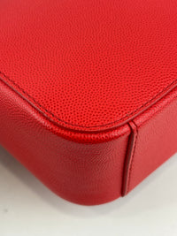 Mini Brava Crossbody Bag in Red Textured Leather
