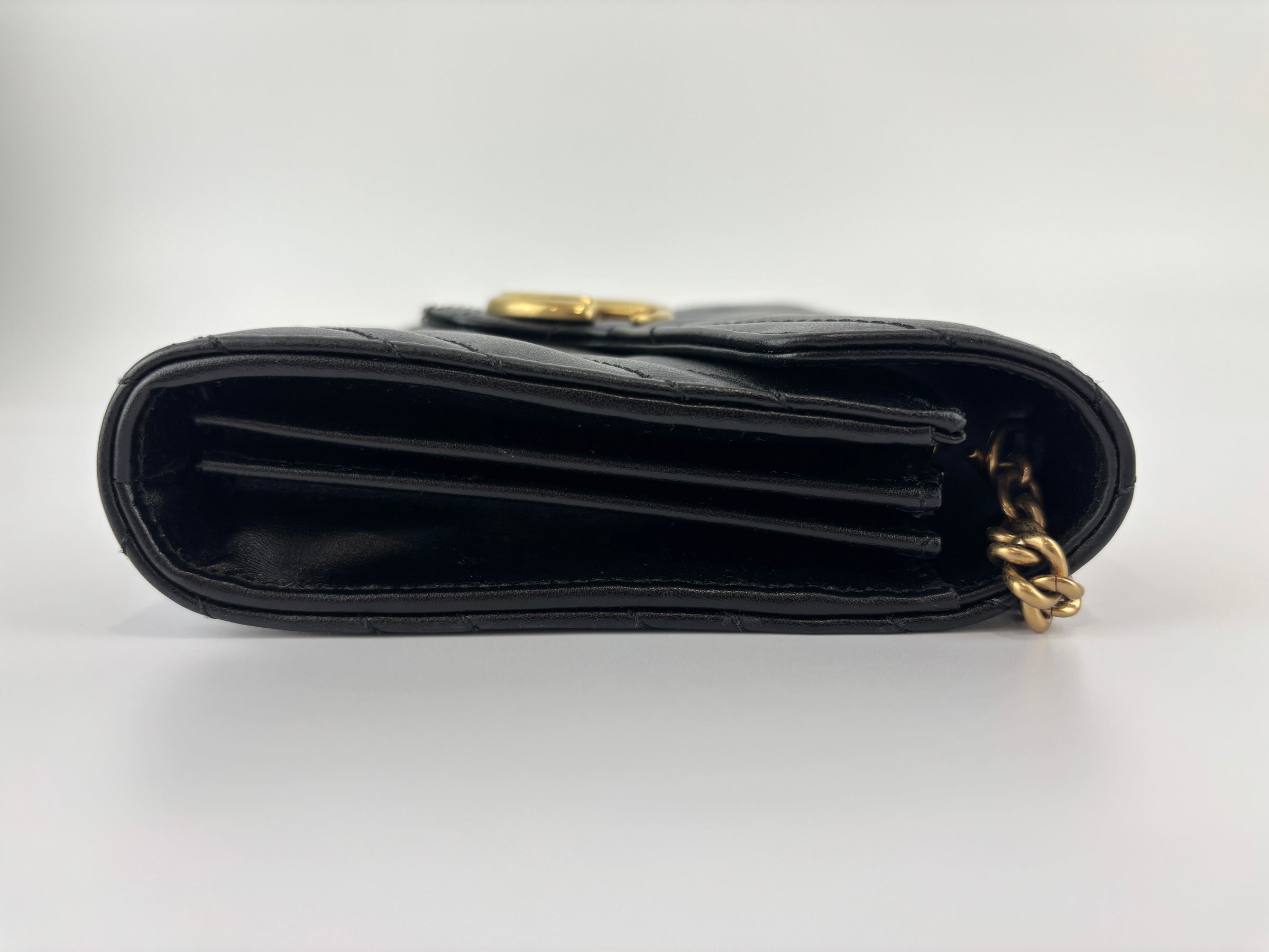 GG Marmont Matelasse Calfskin Wallet On Chain Crossbody Bag