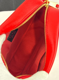 Mini Brava Crossbody Bag in Red Textured Leather