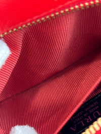 Mini Brava Crossbody Bag in Red Textured Leather