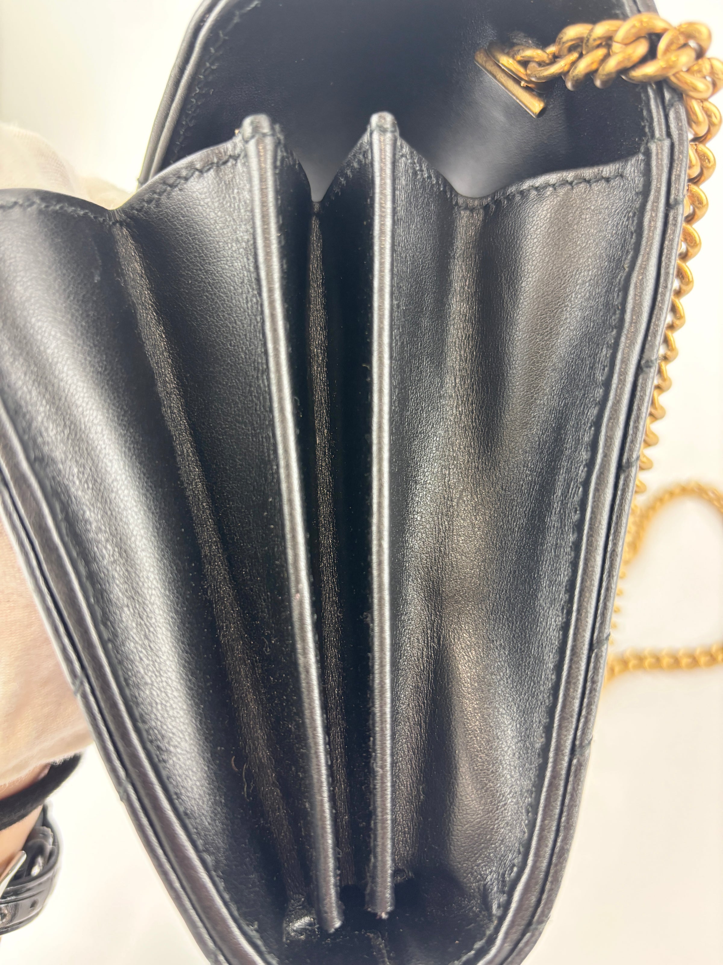 GG Marmont Matelasse Calfskin Wallet On Chain Crossbody Bag