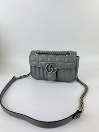 446774 Grey Aria GG Marmont Matelasse Shoulder Bag