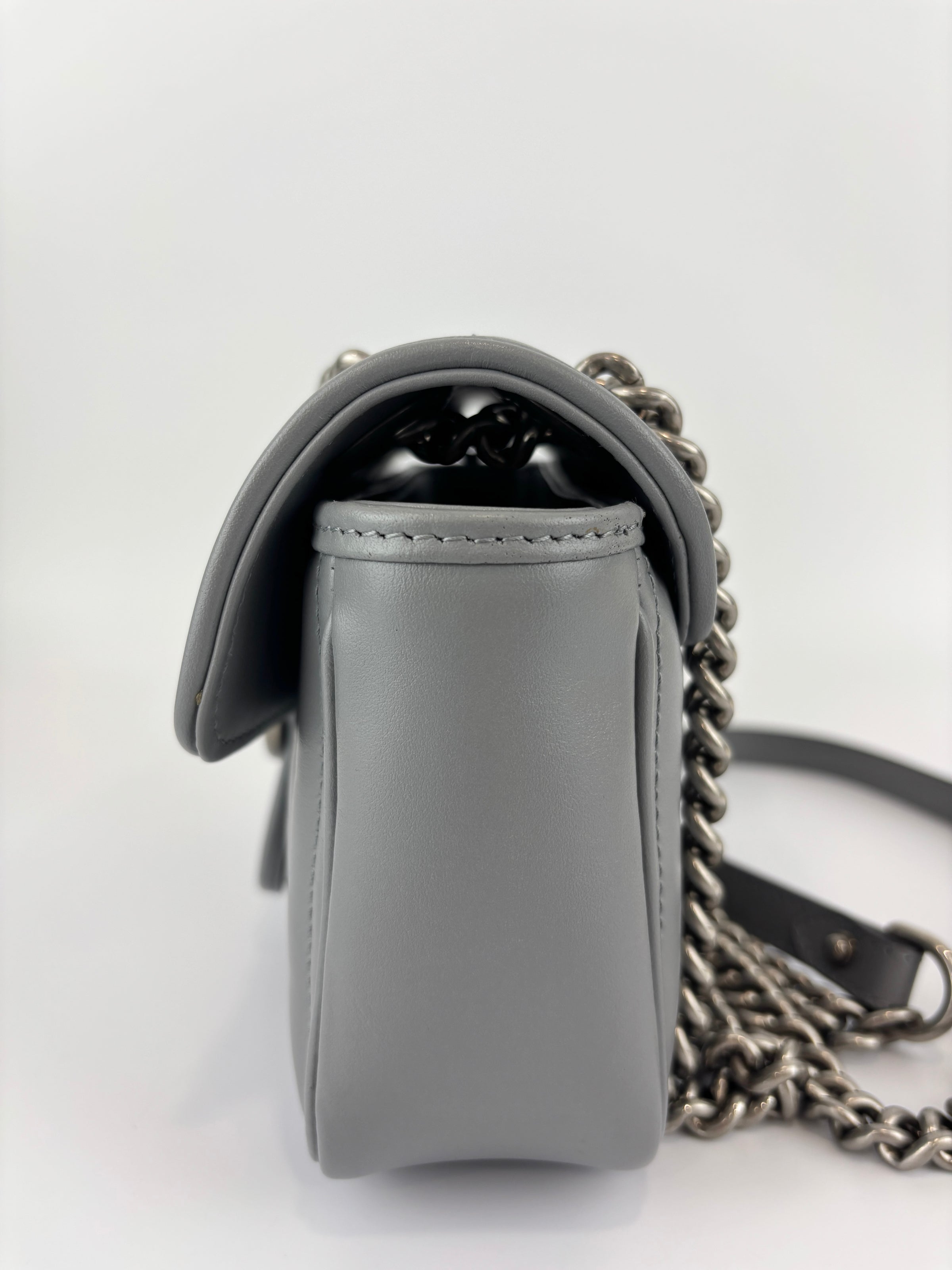 446774 Grey Aria GG Marmont Matelasse Shoulder Bag
