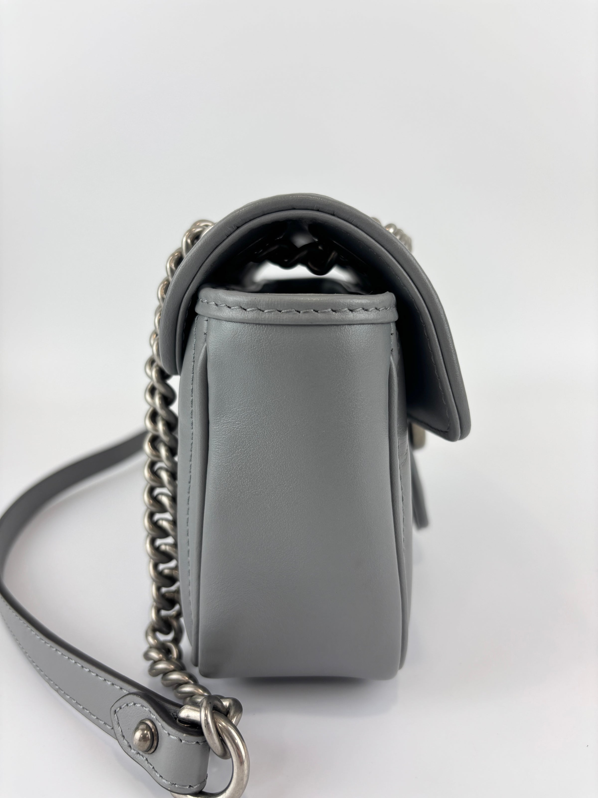 446774 Grey Aria GG Marmont Matelasse Shoulder Bag