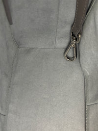 Maestra Embossed Leather Backpack in Grey