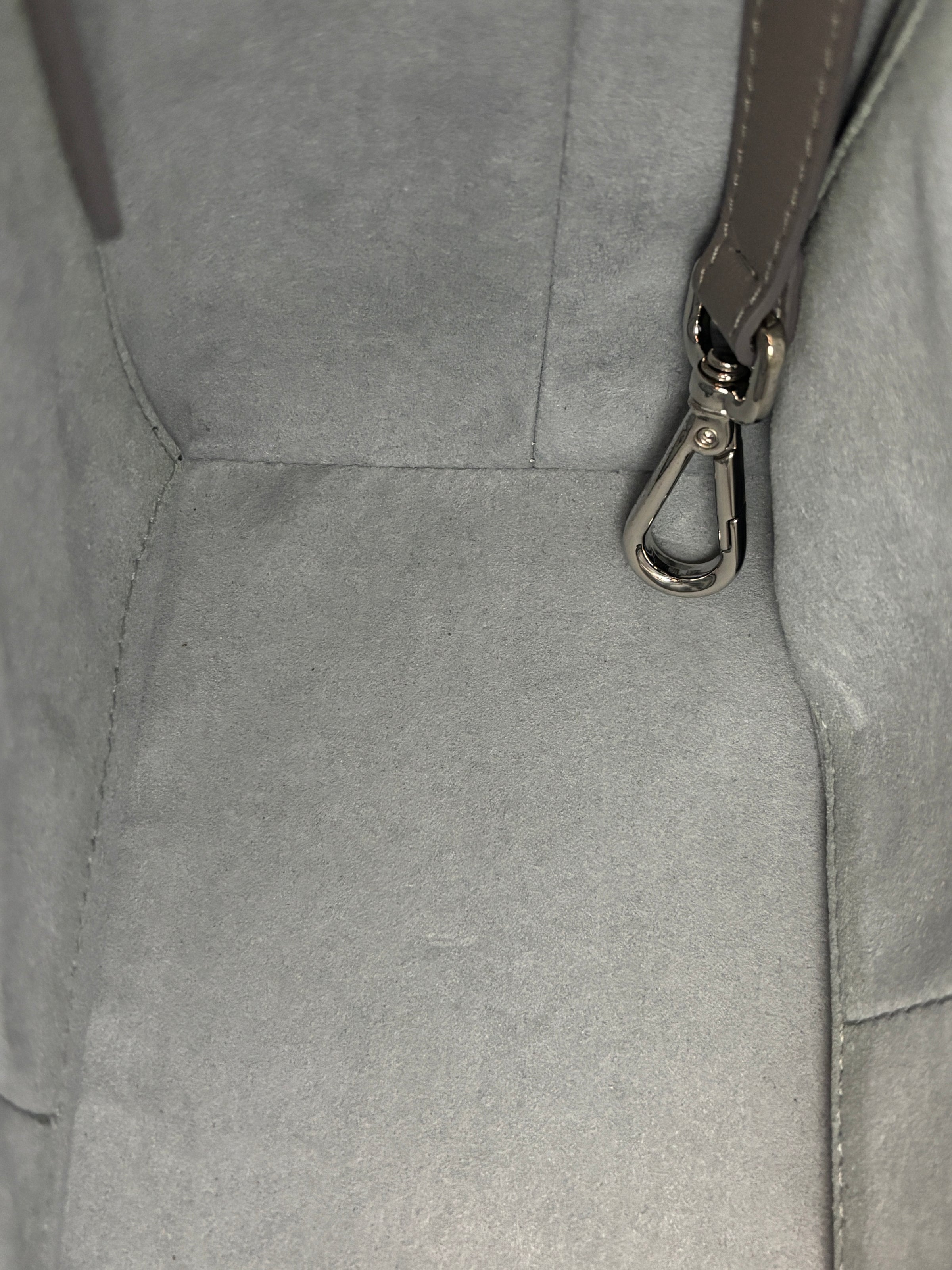Maestra Embossed Leather Backpack in Grey