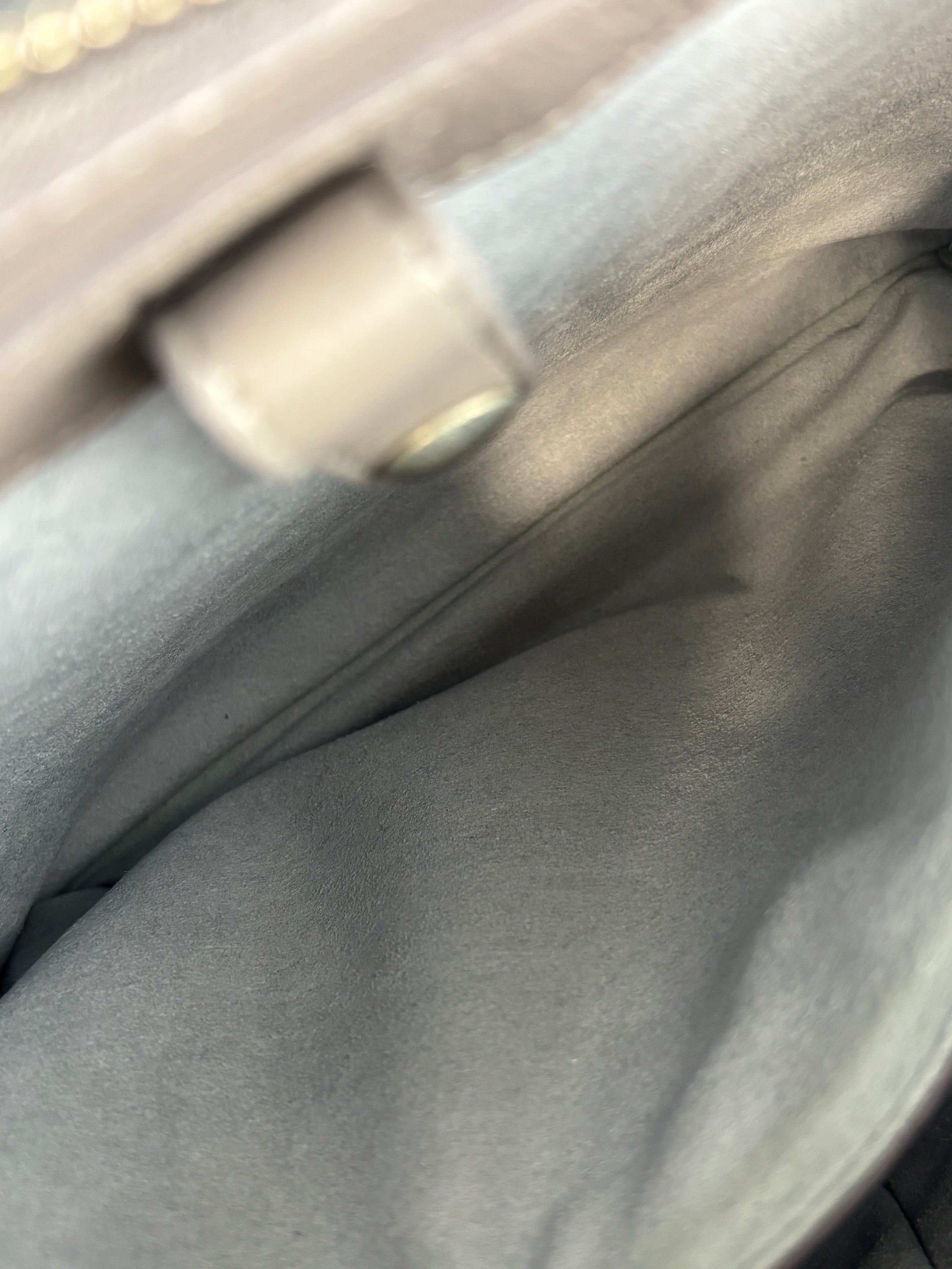 Maestra Embossed Leather Backpack in Grey