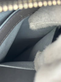 Maestra Embossed Leather Backpack in Grey