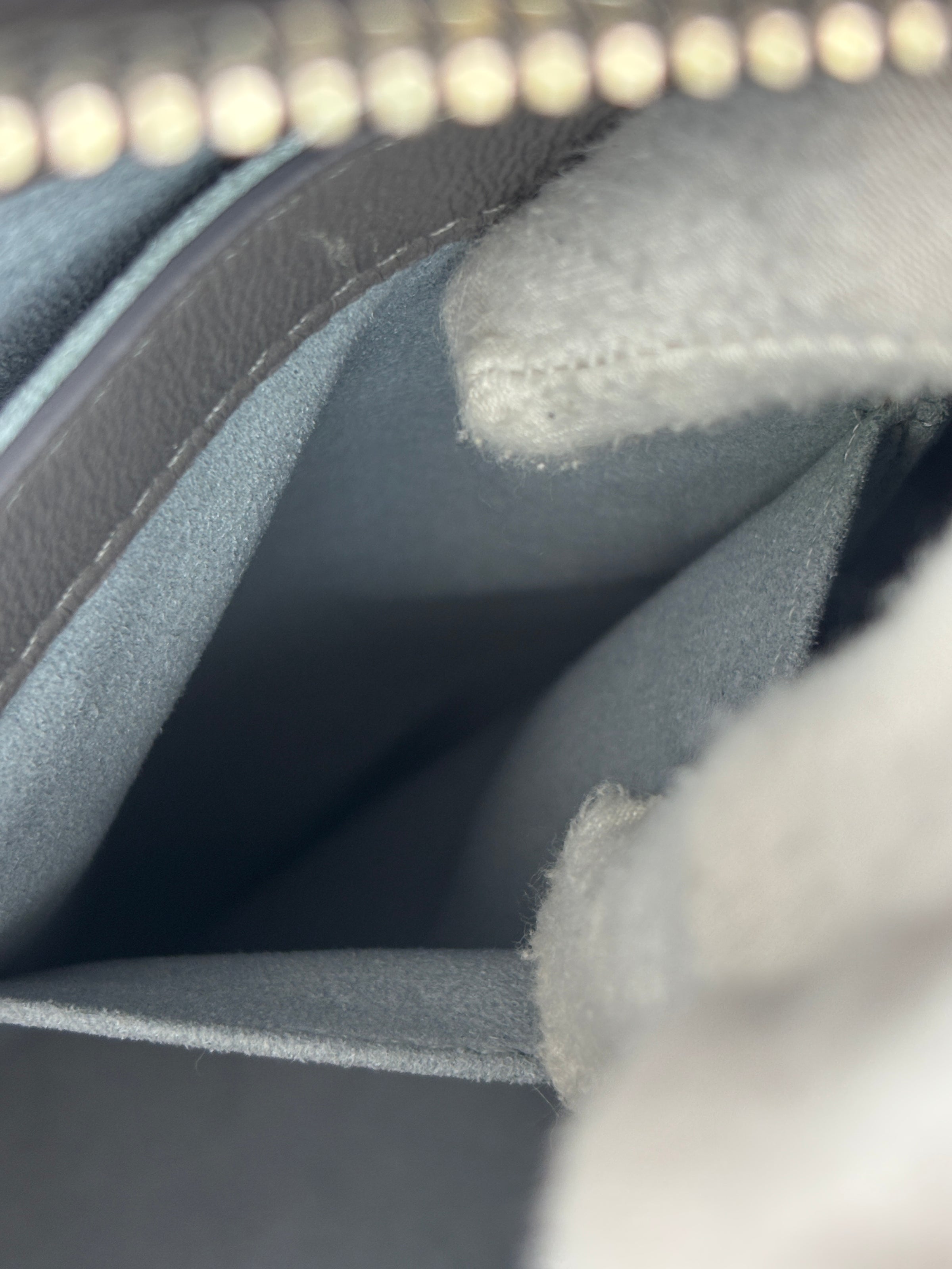 Maestra Embossed Leather Backpack in Grey