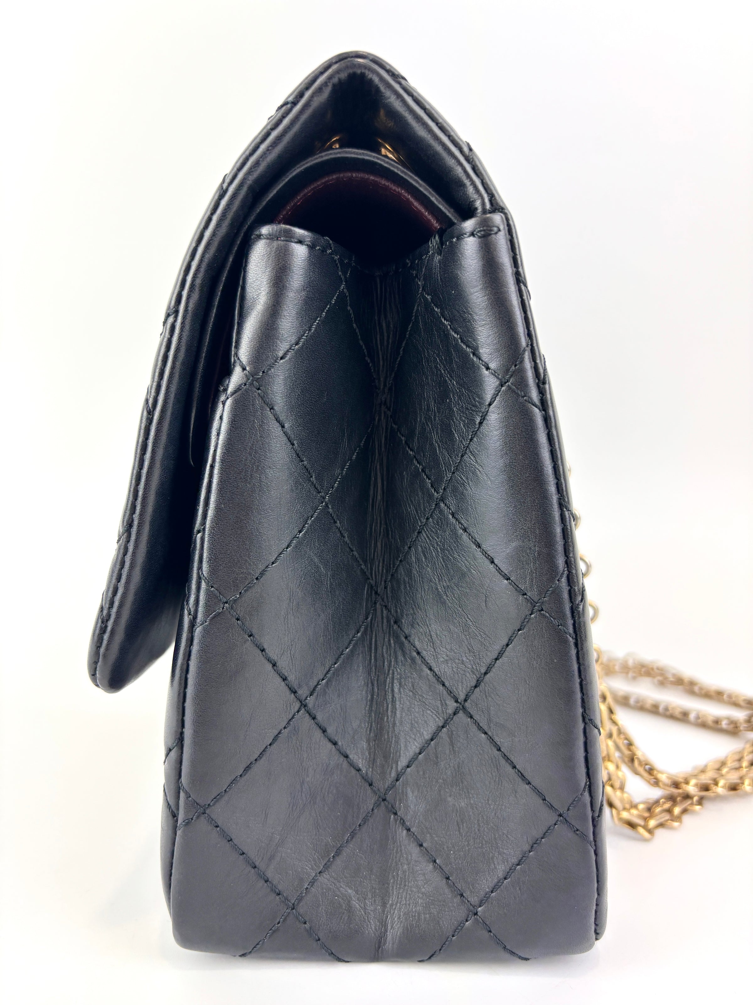 Reissue 226 Flap Bag in Black Aged Calfskin GHW - Glampot
