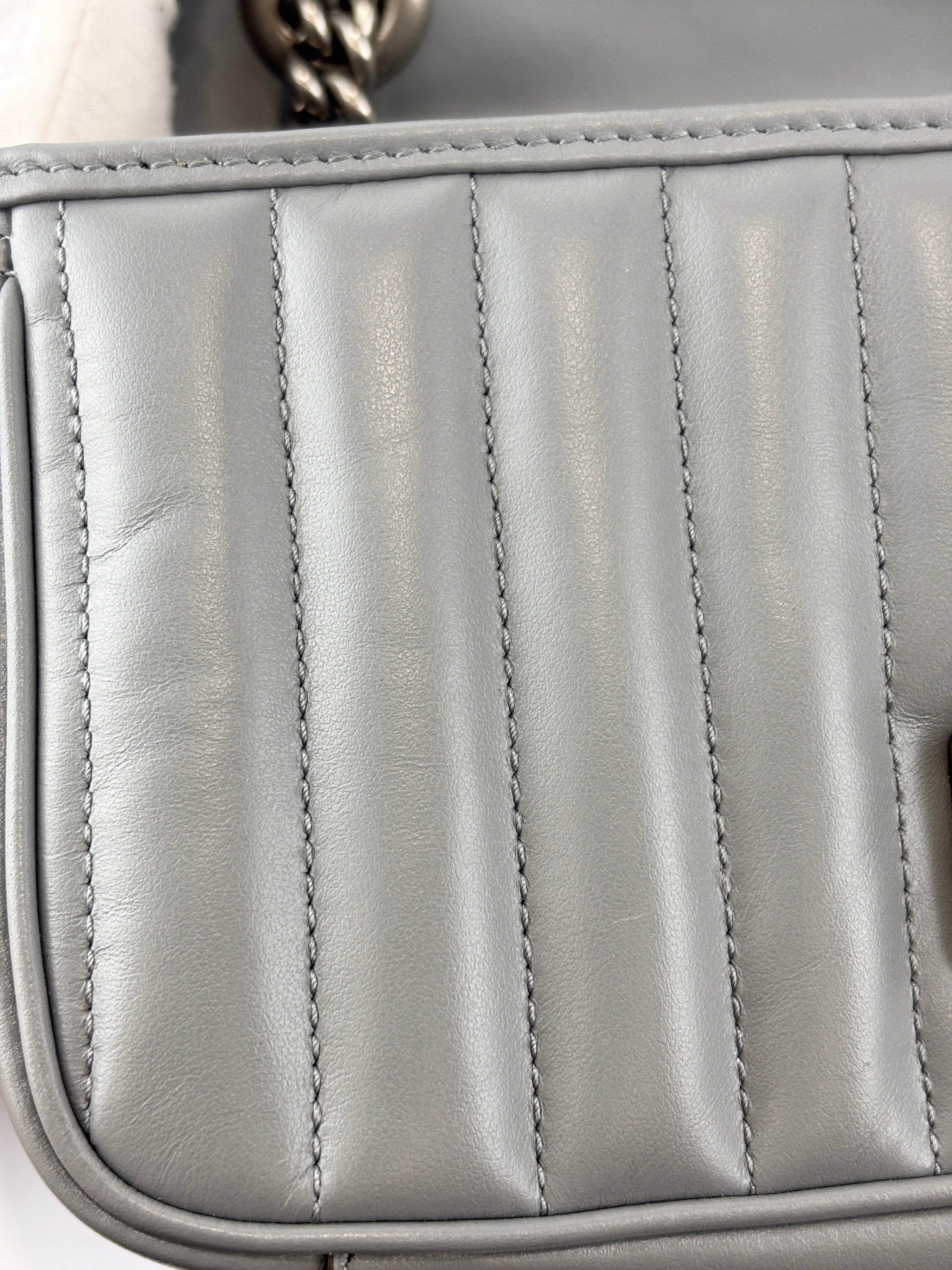 446774 Grey Aria GG Marmont Matelasse Shoulder Bag