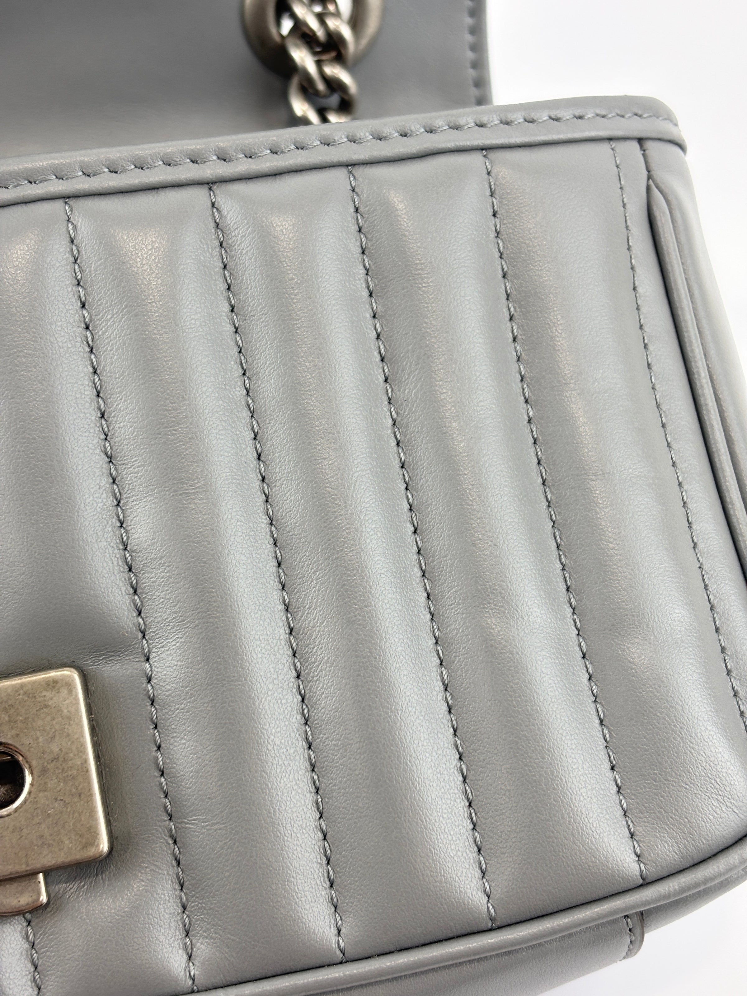446774 Grey Aria GG Marmont Matelasse Shoulder Bag