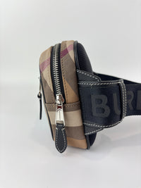 Check Cotton Canvas and Leather Paddy Compact Bum Bag