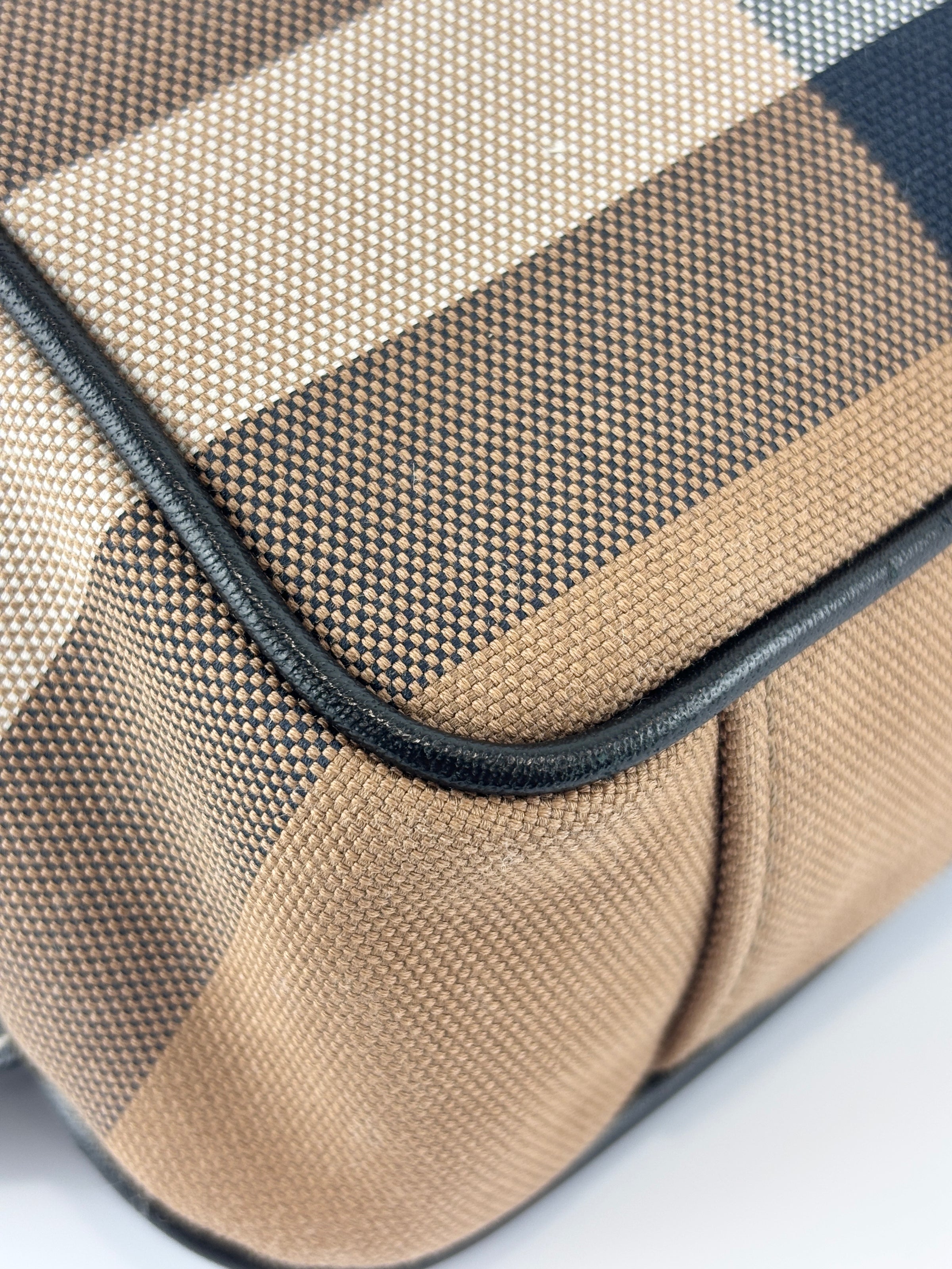 Check Cotton Canvas and Leather Paddy Compact Bum Bag