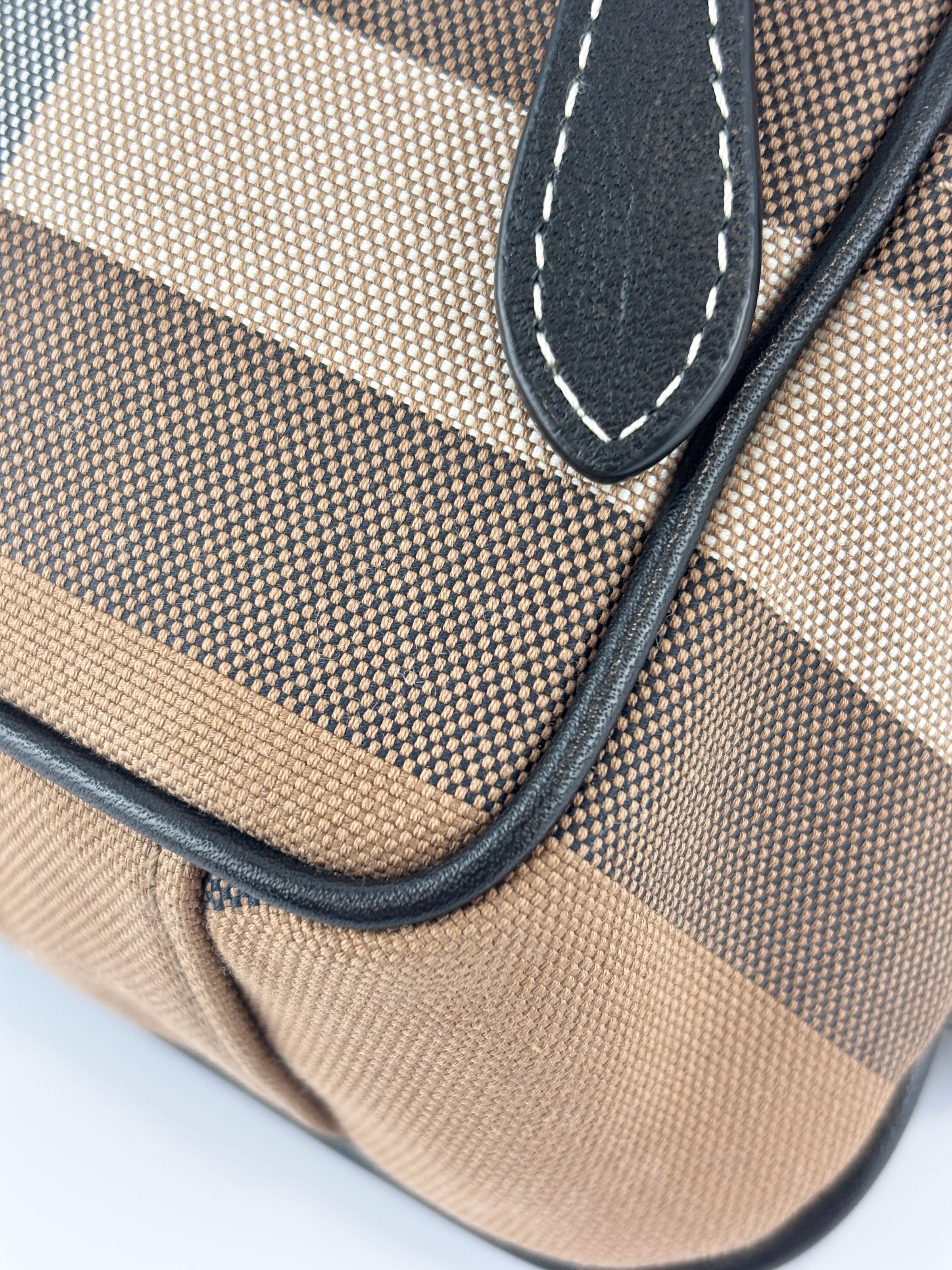 Check Cotton Canvas and Leather Paddy Compact Bum Bag