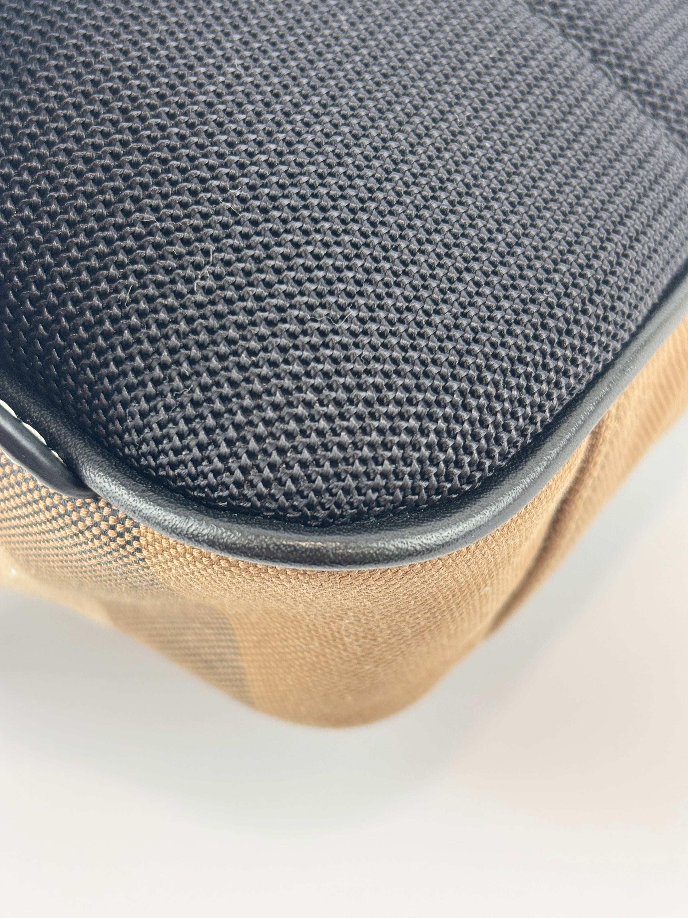 Check Cotton Canvas and Leather Paddy Compact Bum Bag