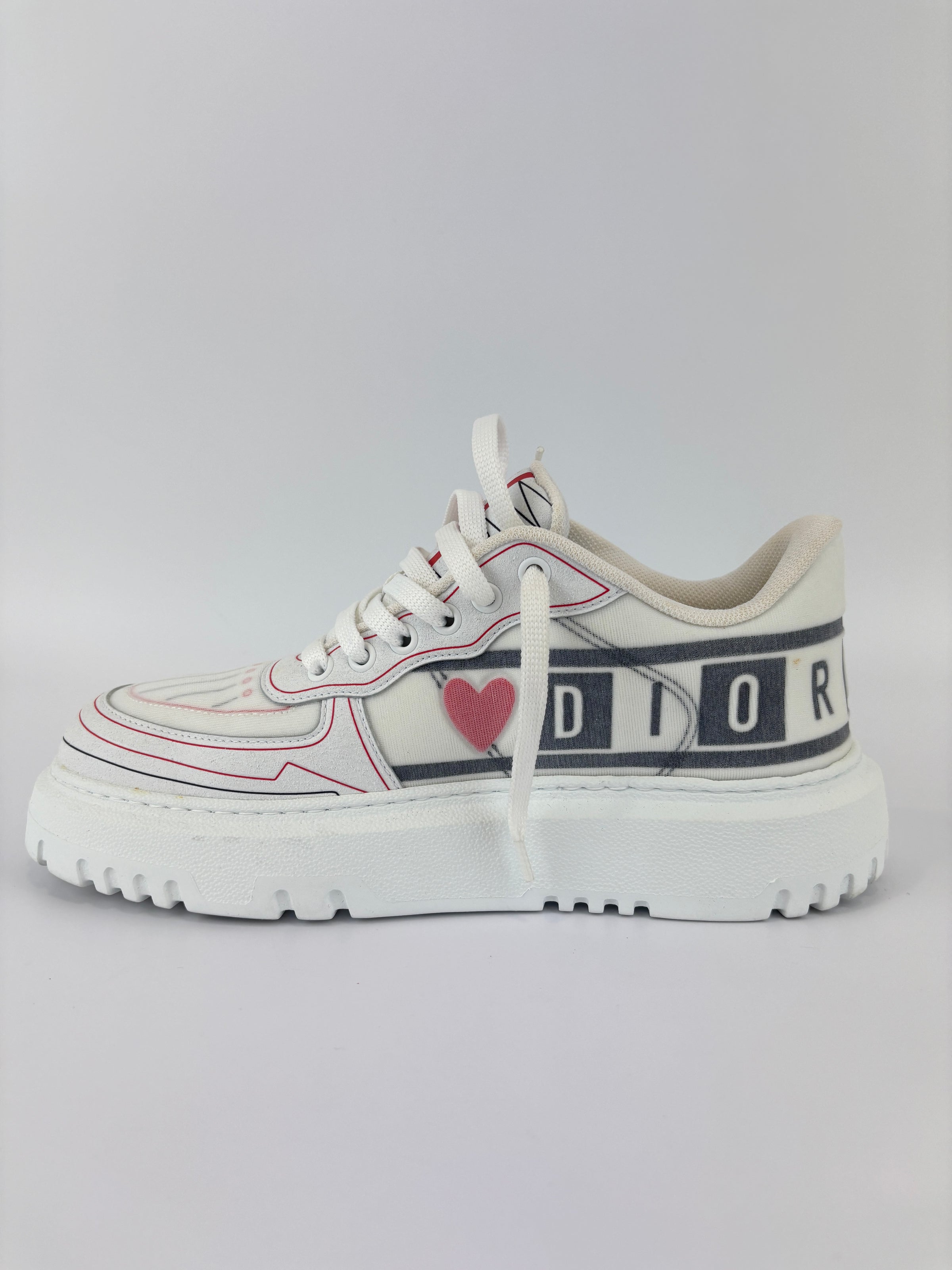 Dioramour Dior Addict Sneakers in Calfskin and Technical Fabric Size 38